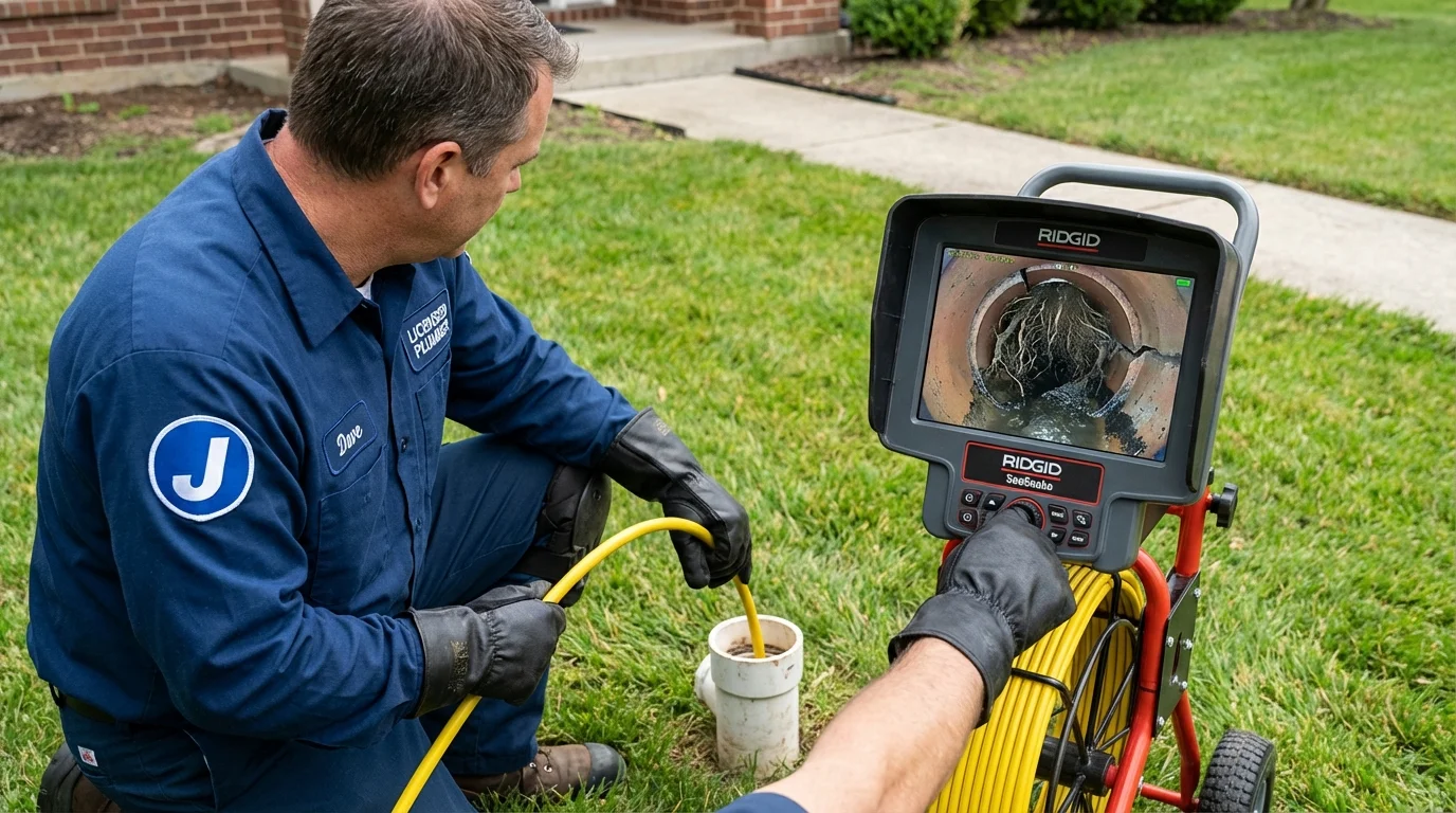 Sewer camera inspection being performed by Johns Plumbing LLC in Henderson